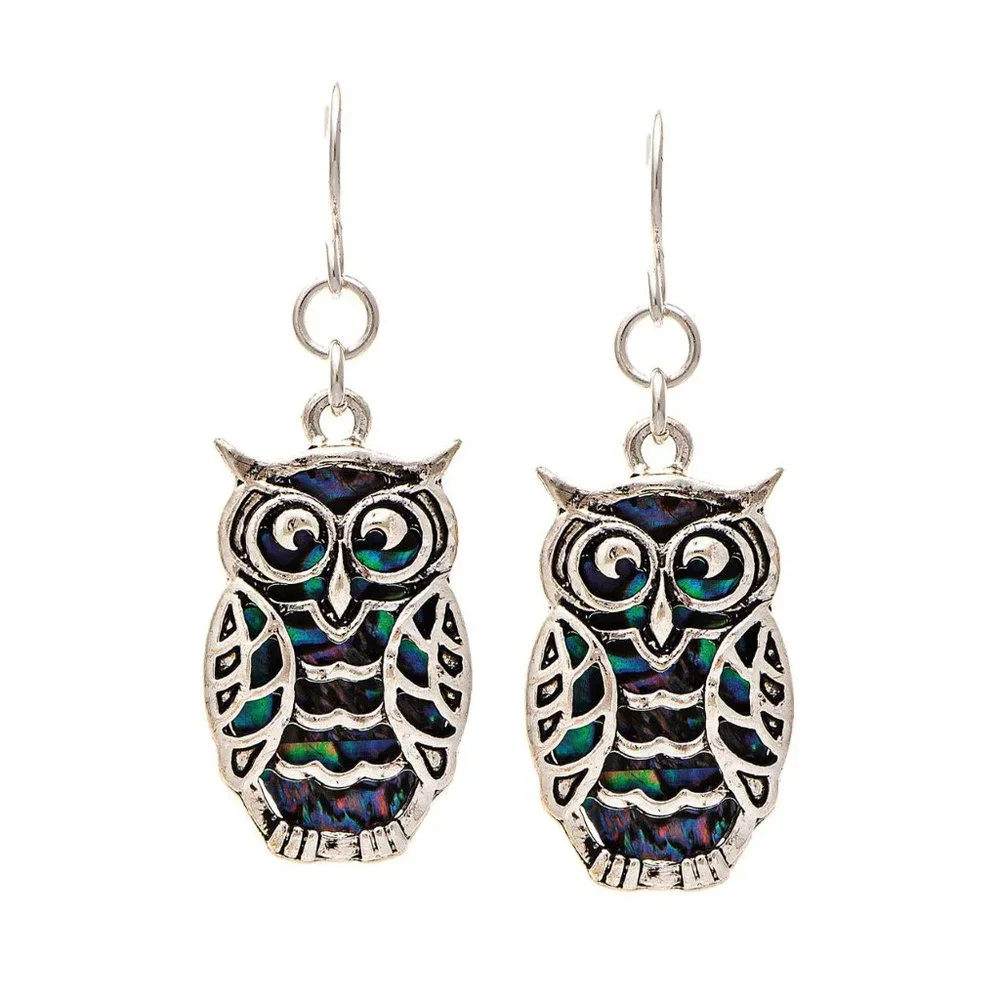 Silver Owl Earrings - Picture 3 of 5